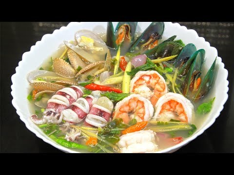 ต้มยำโป๊ะแตก ต้มยำน้ำใส แซ่บๆ หอมๆ Seafood Tom Yum l กินได้อร่อยด้วย