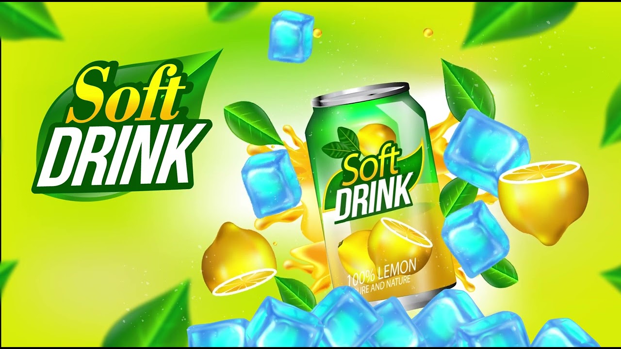 Soft Drink Motion Graphic advertising video Editing