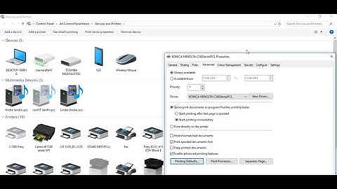 How to default Black and White Printing on Konica Minolta Bizhub MFP 2019 Windows 10 & 7
