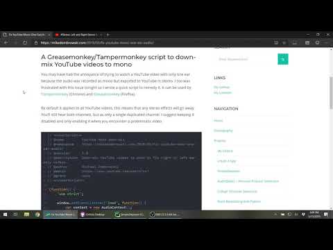 Fix YouTube Mono (One Ear) Audio with One Simple Script
