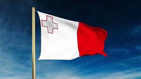 4K Malta flag slider style. Waving in the win with cloud background animation Stock video