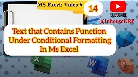How to use Text That Contains Function under Conditional Formatting in Ms Excel |#excel #inhouseerp
