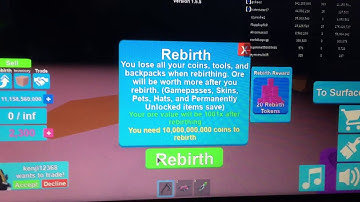 What happens when you hit 1000 rebirths on mining simulators