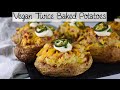 VEGAN TWICE BAKED POTATOES | Homemade Cashew Sour Cream | Loaded with Bacon + Cheese