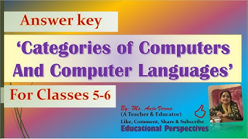 Answers Exercises Ch1 Gr6 CS Categories of Computers and Computer Languages | Anju Verma