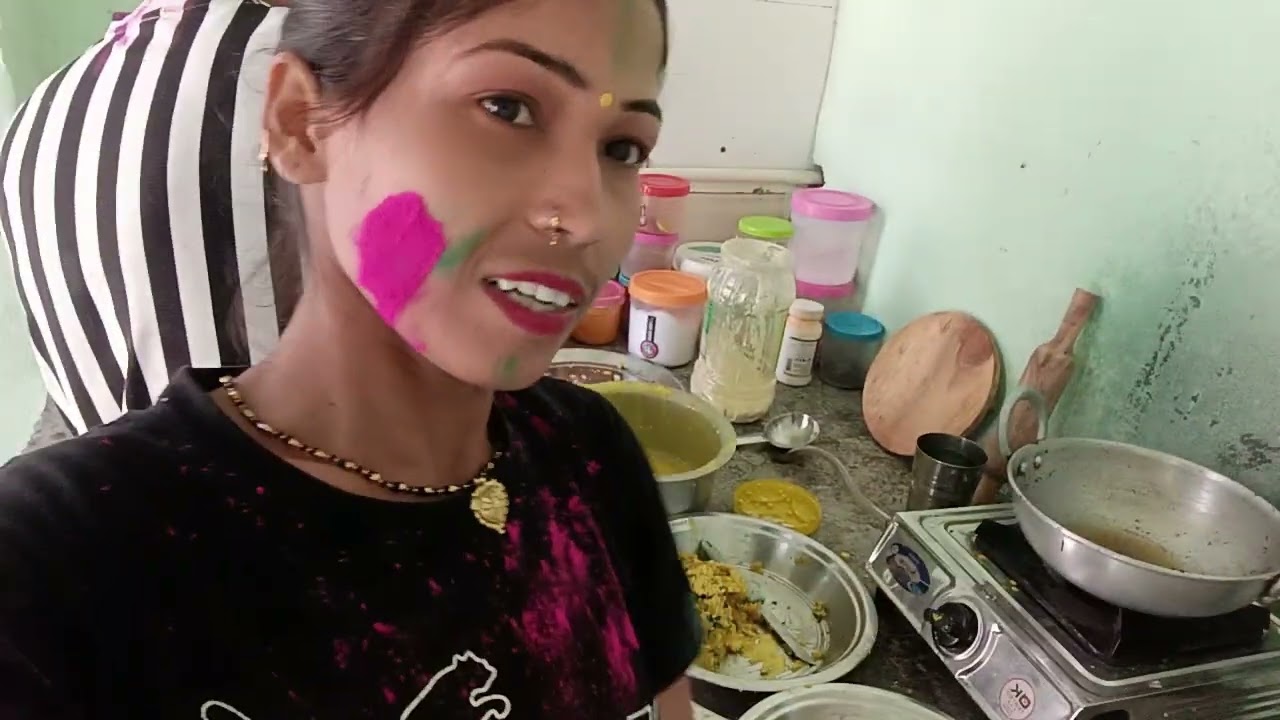 Holi ke maja bhai aur husbend ke sath 