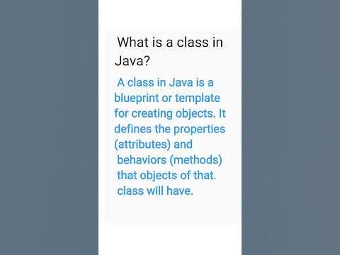 what is a class in java || java interview questions || java #java # ...