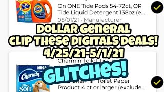 Dollar General Clip These Digitals Now 4/25/21-5/1/21! Glitches!