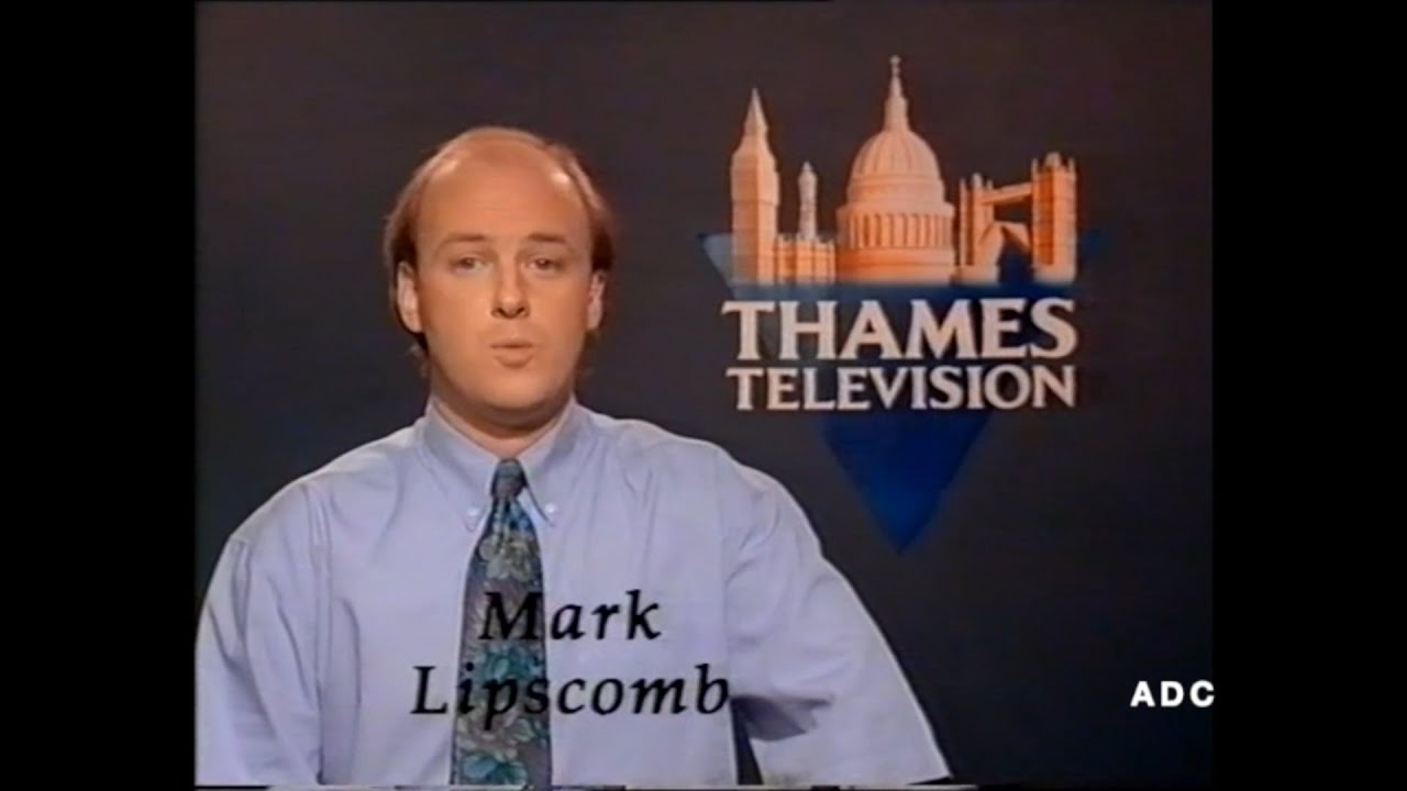 Thames trailer, adverts, announcer Mark Lipscomb in-vision, ITN News & link 1st October 1990