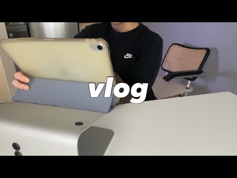 vlog) 새 집으로 이사하고 적응하기 | new 책상, 옷장 | 참치김치찌개, 오코노미야키