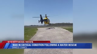 Man in critical condition after water rescue