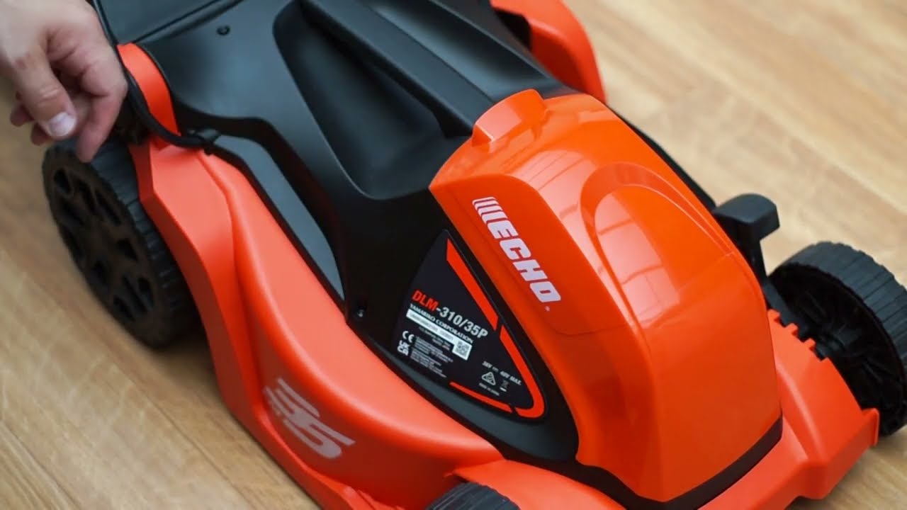 ECHO DLM-310/35P 40V cordless push lawn mower quick setup guide.