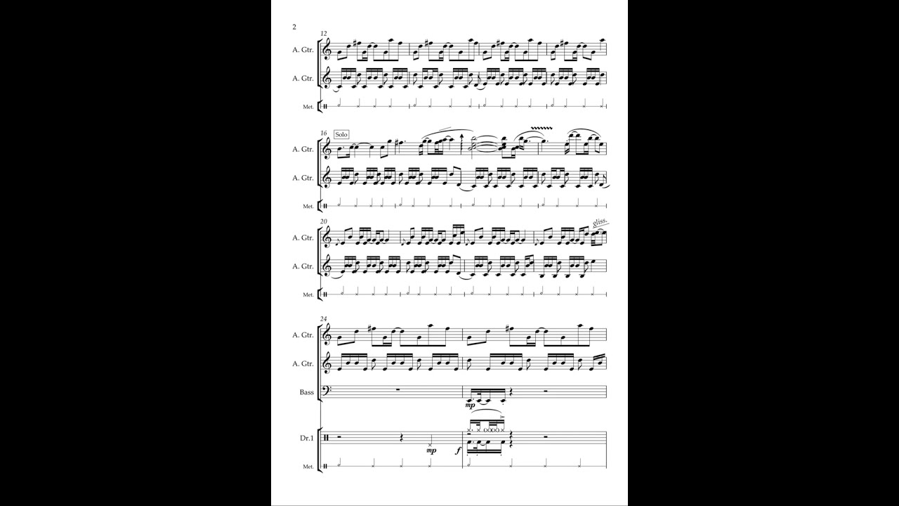 Metronome - toe transcription/sheet music メトロノーム - YouTube