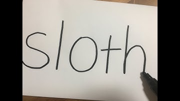 How to turn words " sloth "  into a doodle on small paper