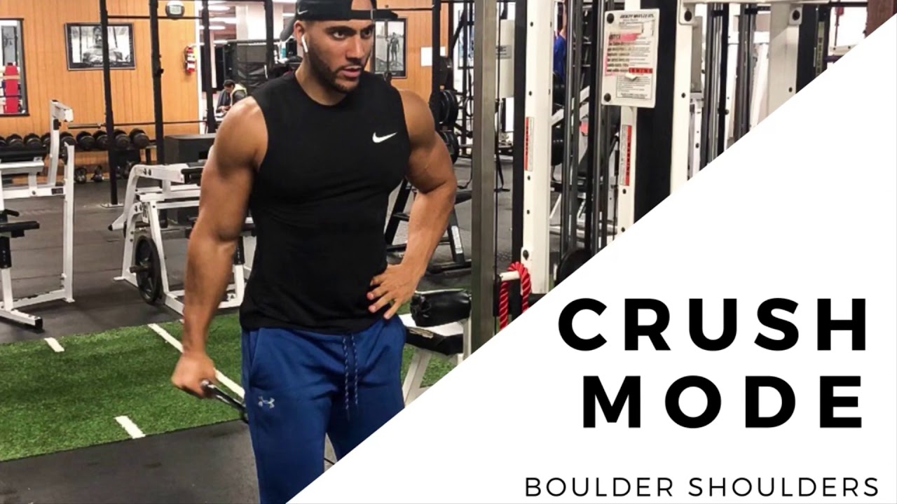 Crush Mode Boulder Shoulder Workout + Abs YouTube