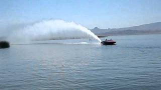 Blown Jet Boat Throwing Roost at Havasu