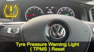 2018 VW POLO tyre pressure warning reset