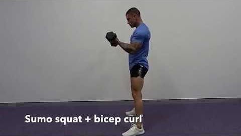 Sumo squat + bicep curl