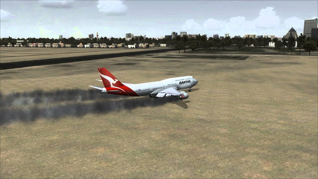 Qantas 747 8i Crash Landing Dubai Youtube