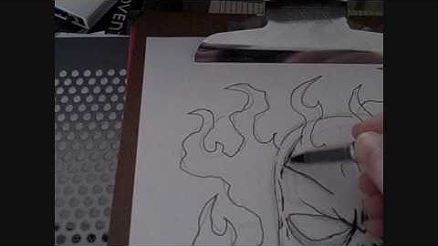 How To Draw A Flaming Skull Video 6