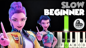 Golden - KPop Demon Hunters | SLOW BEGINNER PIANO TUTORIAL + SHEET MUSIC by Betacustic