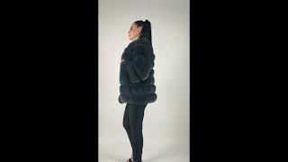 Fox fur jacket in dark grafit color Fox fur jacket in dark grafit color