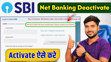 How to Reactivate SBI Internet Banking | SBI Net Banking Deactivate Ko Activate Kaise Kare