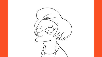 How To Draw Mrs. Krabappel With Guidelines (The Simpsons)