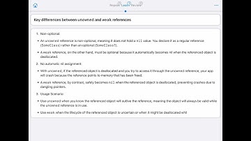 Swift: Key differences between unowned and weak references