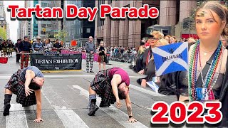 HD[4K] NYC Tartan Day Parade 2023 | Sixth Avenue Manhattan 🇺🇸