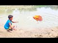 Fishing Video || Wonderful scene of beautiful boy fishing in village canal || Amazing hook fishing