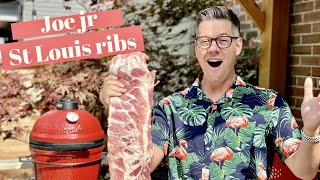 Ribs on the Kamado Joe JR???  I fit TWO racks of St. Louis ribs and they were amazing!! Find out how