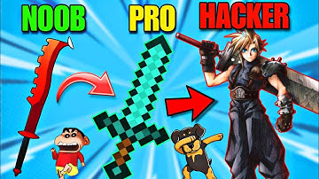 SHINCHAN Upgrading A SWORD to MINECRAFT SWORD !| NOOB VS PRO VS HACKER IN SWORD PLAY| IamBolt Gaming