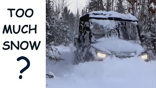 TRACKER 800 CREW Side By Side UTV In The Deep Snow