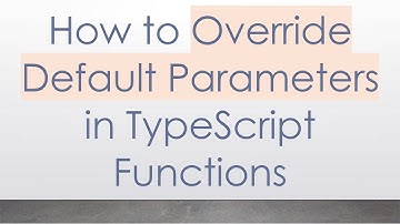 How to Override Default Parameters in TypeScript Functions