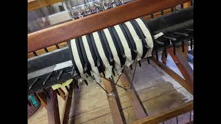 Union loom. Table runners. Warped up 50 turns on back beam. 25 yards