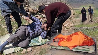 The nomadic boys help the sick father without the mother noticing And they make a wooden bed for her