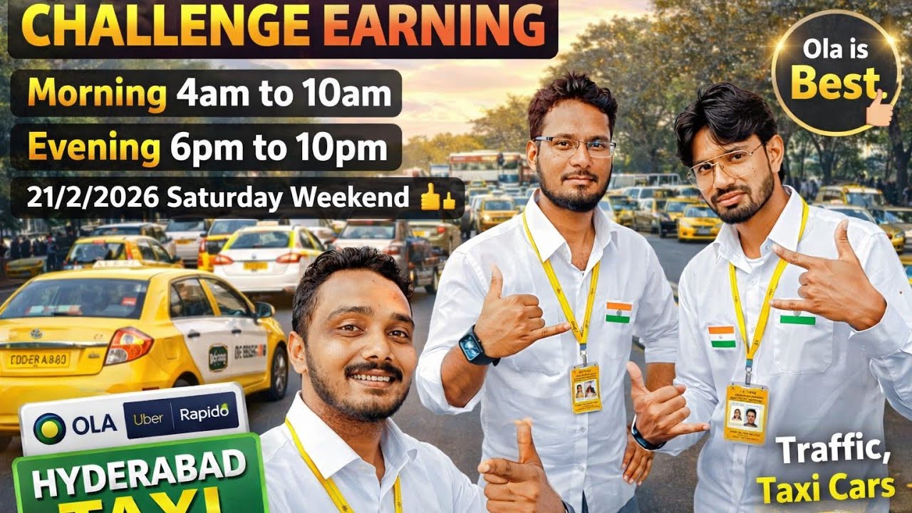 Daily Ola uber rapido Hyderabad taxi telugu vlog 21/2/2026  Saturday #olauberearning #hyderabad 