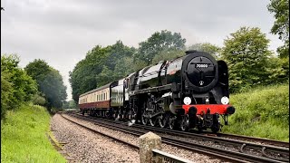 Kent & East Sussex Railway:’Britannia’ arrives at Robertsbridge ahead of their 50th anniversary gala