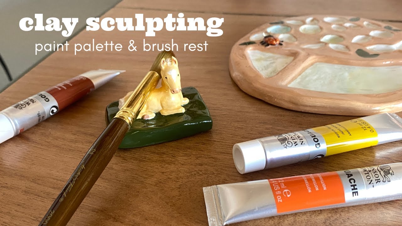 Sculpting a paint palette and brush rest | trying UV Resin - YouTube