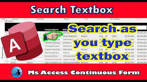 How to add search textbox to access continuous form | ms access search textbox | Rover