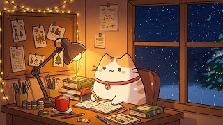 Meo Cat's Winter Study Room 📚❄️ Cozy Lofi Music for Focus & Relaxation ✨ Chill Beats screenshot 2