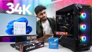 35,000/- Rs Perfect PC Build🔥 With 8GB GPU! Complete Guide🪛 Gaming Test i5 12th Gen+ RX 590