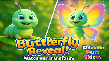Butterfly Reveal!      #shorts #shortsfeed #shortsviral #shortvideo #kidoodlefunvideos #animation