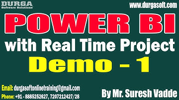POWER BI tutorials || Demo - 1 || by Mr. Suresh Vadde On 06-10-2023 @8AM IST
