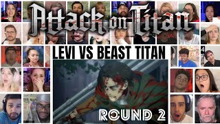Levi vs Beast Titan Round 2 Reaction Mashup | Attack on Titans Season 4 Episode 14