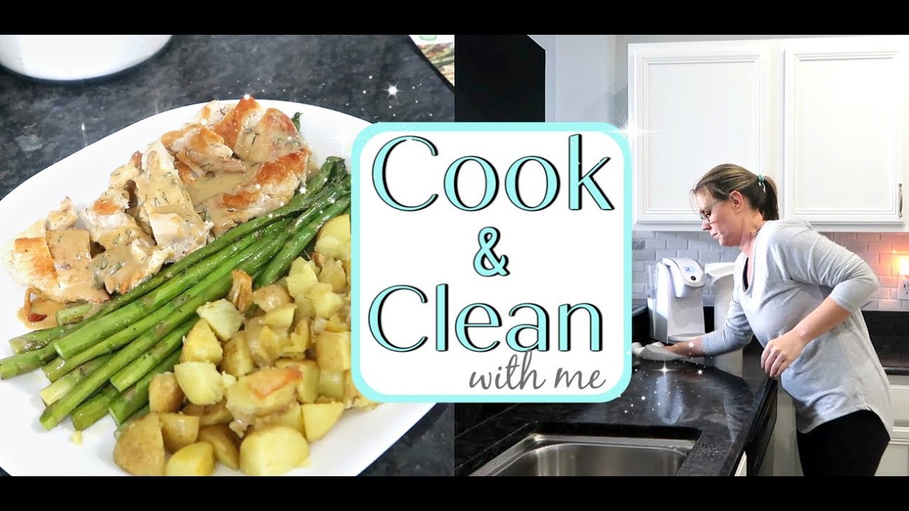 ⭐COOK AND CLEAN WITH ME 2019 | EASY DINNER | NIGHTLY CLEANING ROUTINE | STAY AT HOME MOM