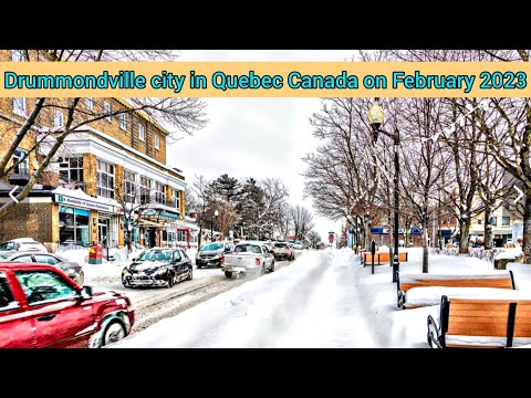 Drummondville city in the Centre of Quebec on February 2023 |Drummondville Downtown #canada #quebec