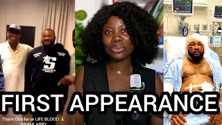 SAM LARRY FIRST APPEARNCE AFTER SURVIVING ACCIDENT 
