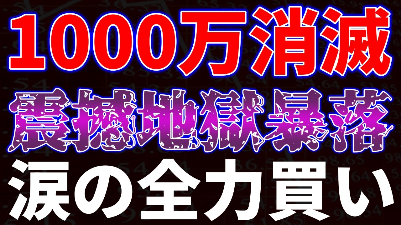 1000万円消滅！震撼地獄暴落。涙の全力買い